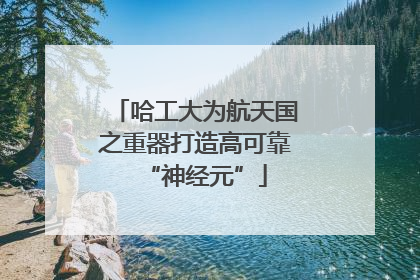 哈工大为航天国之重器打造高可靠“神经元”