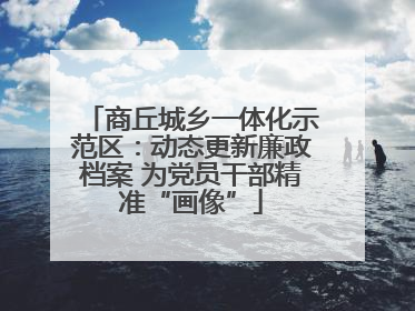 商丘城乡一体化示范区：动态更新廉政档案 为党员干部精准“画像”