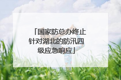 国家防总办终止针对湖北的防汛四级应急响应