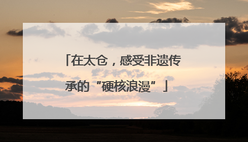 在太仓，感受非遗传承的“硬核浪漫”