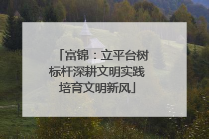 富锦：立平台树标杆深耕文明实践培育文明新风