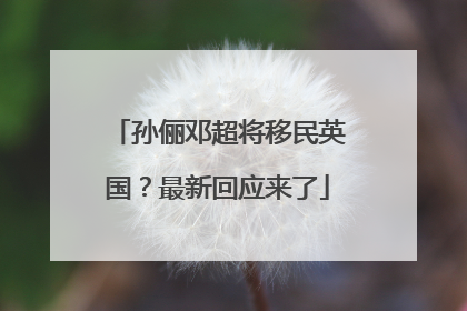 孙俪邓超将移民英国？最新回应来了
