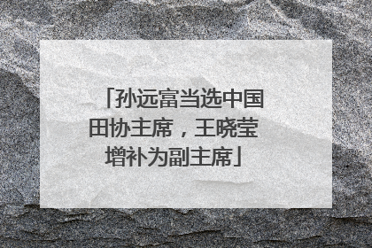 孙远富当选中国田协主席，王晓莹增补为副主席