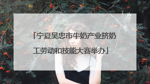 宁夏吴忠市牛奶产业挤奶工劳动和技能大赛举办