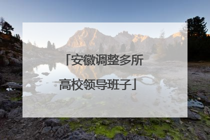 安徽调整多所高校领导班子