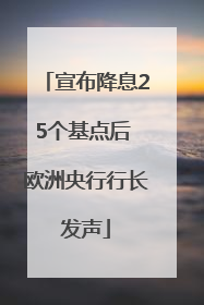 宣布降息25个基点后 欧洲央行行长发声