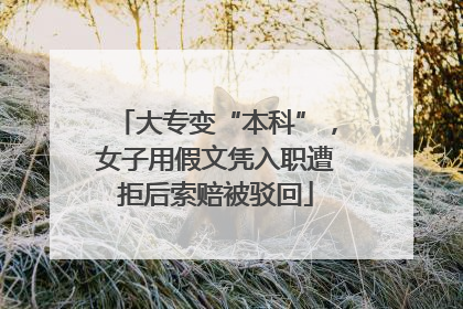大专变“本科”，女子用假文凭入职遭拒后索赔被驳回