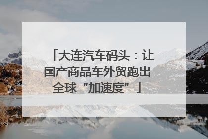 大连汽车码头：让国产商品车外贸跑出全球“加速度”