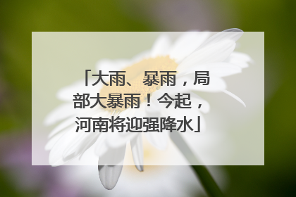 大雨、暴雨，局部大暴雨！今起，河南将迎强降水
