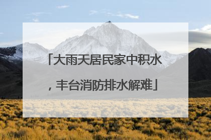大雨天居民家中积水，丰台消防排水解难