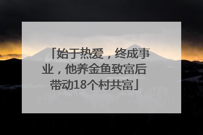 始于热爱，终成事业，他养金鱼致富后带动18个村共富