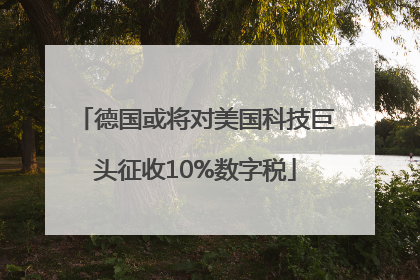 德国或将对美国科技巨头征收10%数字税