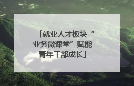 就业人才板块“业务微课堂”赋能青年干部成长