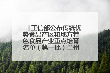 工信部公布传统优势食品产区和地方特色食品产业重点培育名单（第一批）兰州牛肉拉面位列其中