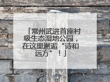 常州武进首座村级生态湿地公园，在这里邂逅“诗和远方”！