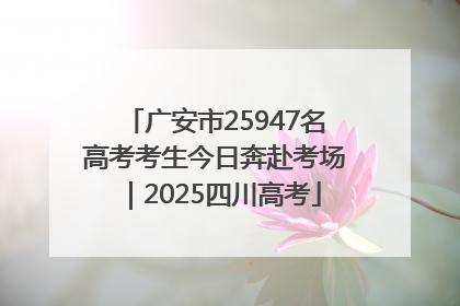 广安市25947名高考考生今日奔赴考场｜2025四川高考