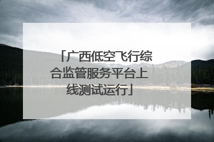 广西低空飞行综合监管服务平台上线测试运行