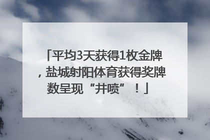 平均3天获得1枚金牌，盐城射阳体育获得奖牌数呈现“井喷”！