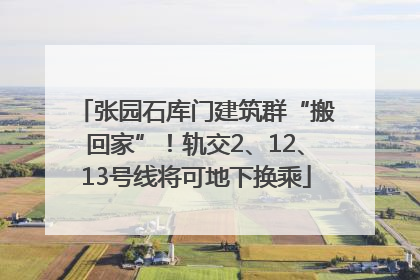 张园石库门建筑群“搬回家”！轨交2、12、13号线将可地下换乘