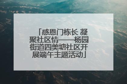 感恩门栋长 凝聚社区情——杨园街道四美塘社区开展端午主题活动
