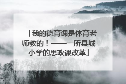 我的德育课是体育老师教的！——一所县城小学的思政课改革