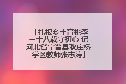 扎根乡土育桃李 三十八载守初心 记河北省宁晋县耿庄桥学区教师张志涛