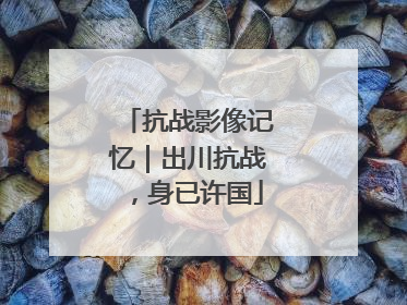 抗战影像记忆｜出川抗战，身已许国