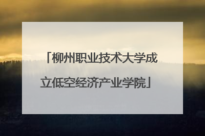 柳州职业技术大学成立低空经济产业学院
