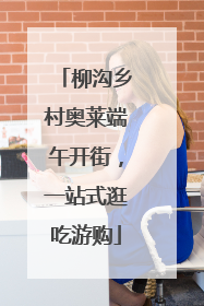 柳沟乡村奥莱端午开街，一站式逛吃游购