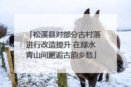 松溪县对部分古村落进行改造提升 在绿水青山间邂逅古韵乡愁