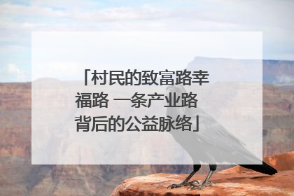 村民的致富路幸福路 一条产业路背后的公益脉络