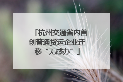 杭州交通省内首创普通货运企业迁移“无感办”