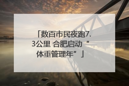 数百市民夜跑7.3公里 合肥启动“体重管理年”