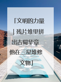 文明的力量｜残片堆里拼出古蜀华章 他在三星堆修文物