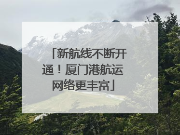 新航线不断开通！厦门港航运网络更丰富