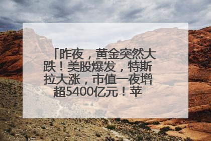 昨夜，黄金突然大跌！美股爆发，特斯拉大涨，市值一夜增超5400亿元！苹果传来大消息