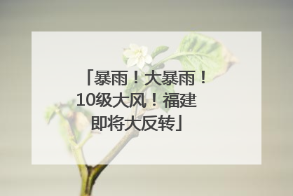 暴雨！大暴雨！10级大风！福建即将大反转