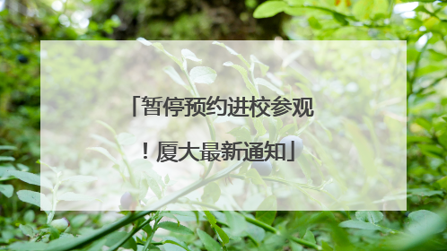 暂停预约进校参观！厦大最新通知