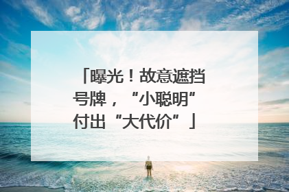 曝光！故意遮挡号牌，“小聪明”付出“大代价”