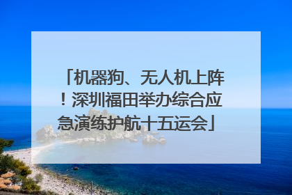 机器狗、无人机上阵！深圳福田举办综合应急演练护航十五运会