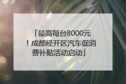 最高每台8000元！成都经开区汽车促消费补贴活动启动