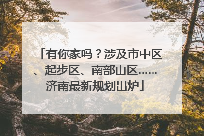 有你家吗？涉及市中区、起步区、南部山区……济南最新规划出炉
