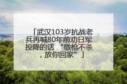 武汉103岁抗战老兵再喊80年前劝日军投降的话 “缴枪不杀，放你回家”