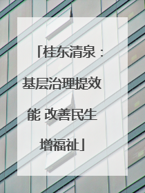 桂东清泉：基层治理提效能 改善民生增福祉