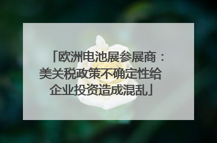 欧洲电池展参展商：美关税政策不确定性给企业投资造成混乱