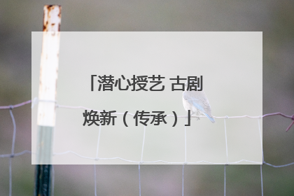 潜心授艺 古剧焕新（传承）