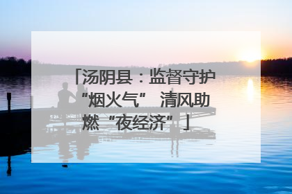 汤阴县：监督守护“烟火气” 清风助燃“夜经济”