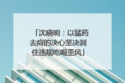 沈晓明：以猛药去疴的决心坚决刹住违规吃喝歪风