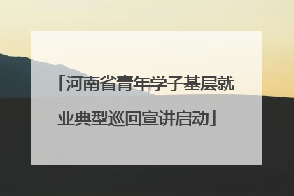 河南省青年学子基层就业典型巡回宣讲启动