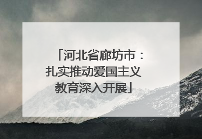 河北省廊坊市：扎实推动爱国主义教育深入开展